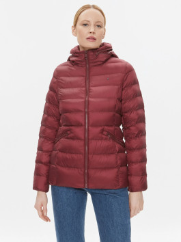 náhled Tommy Hilfiger dámská vínová prošívaná bunda