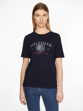 náhled Tommy Hilfiger dámské tmavě modré tričko s potiskem
