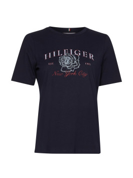 náhled Tommy Hilfiger dámské tmavě modré tričko s potiskem