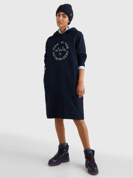 náhled Tommy Hilfiger dámské tmavě modré mikinové šaty