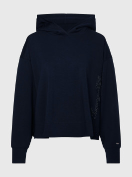 náhled Tommy Hilfiger dámská tmavě modrá mikina s kapucí