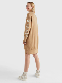náhled Tommy Hilfiger dámské béžové svetrové šaty