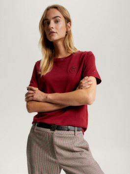 náhled Tommy Hilfiger dámské vínové tričko