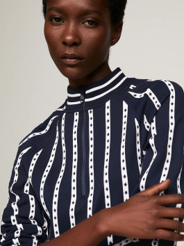 náhled Tommy Hilfiger dámský tmavě modrý svetr se vzorem