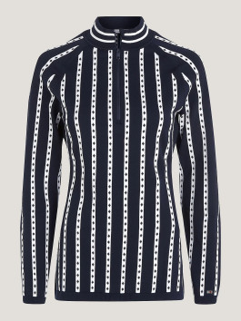 náhled Tommy Hilfiger dámský tmavě modrý svetr se vzorem