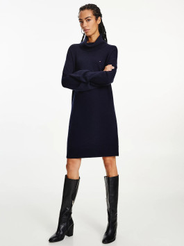 náhled Tommy Hilfiger dámské modré pletené šaty Softwool