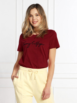 náhled Tommy Hilfiger dámské vínové tričko