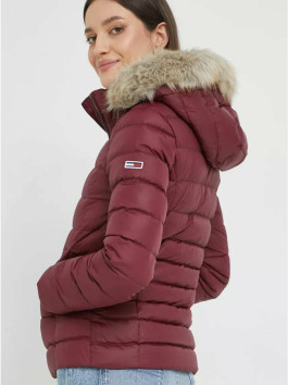 náhled Tommy Jeans dámská vínová zimní bunda