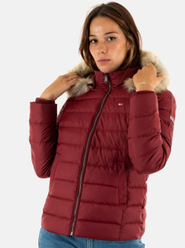 náhled Tommy Jeans dámská vínová zimní bunda