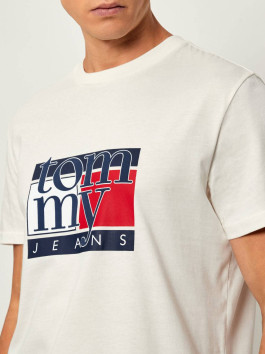 náhled Tommy Jeans pánské krémové triko