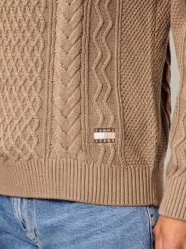 náhled Tommy Jeans pánský světle hnědý svetr