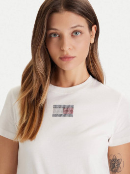 náhled Tommy Jeans dámské krémové tričko