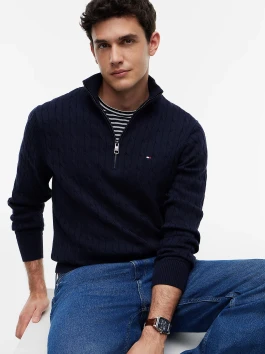 náhled Tommy Hilfiger pánský tmavě modrý svetr