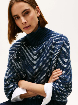 náhled Tommy Hilfiger dámský tmavě modrý rolákový svetr