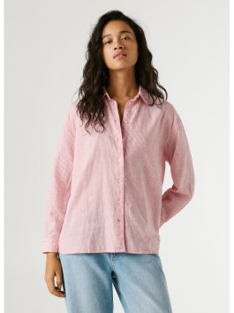 náhled Pepe Jeans dámská růžová pruhovaná košile