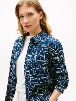 náhled Tommy Hilfiger dámská tmavě modrá lněná košile