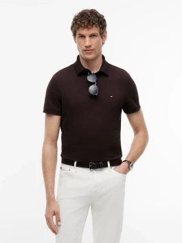 náhled Tommy Hilfiger pánské tmavě hnědé polo tričko