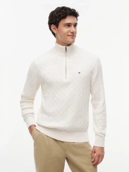 náhled Tommy Hilfiger pánský krémový svetr