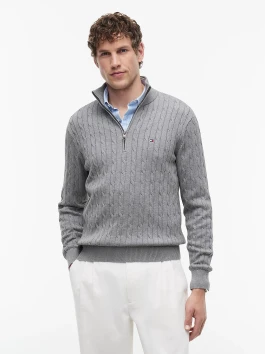náhled Tommy Hilfiger pánský šedý svetr