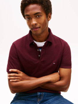 náhled Tommy Jeans pánské vínové polo tričko