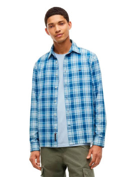 náhled Tommy Jeans pánská modrá kostkovaná košile
