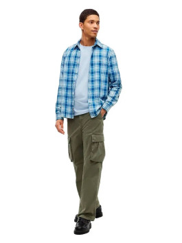 náhled Tommy Jeans pánská modrá kostkovaná košile