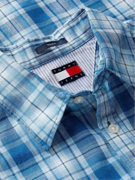 náhled Tommy Jeans pánská modrá kostkovaná košile