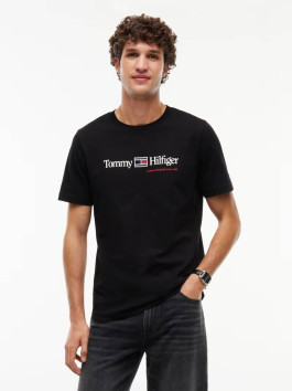 náhled Tommy Hilfiger pánské černé tričko s potiskem