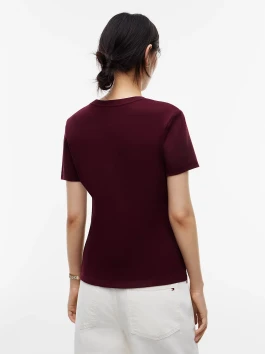 náhled Tommy Hilfiger dámské tmavě vínové tričko