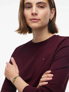 náhled Tommy Hilfiger dámské tmavě vínové tričko
