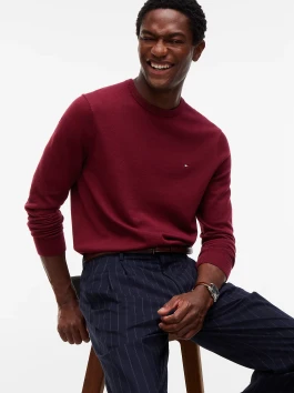 náhled Tommy Hilfiger pánský vínový svetr
