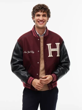 náhled Tommy Hilfiger pánská vínová bunda