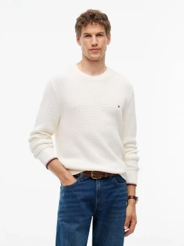 náhled Tommy Hilfiger pánský krémový svetr