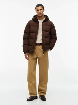 náhled Tommy Hilfiger pánská tmavě hnědá péřová bunda