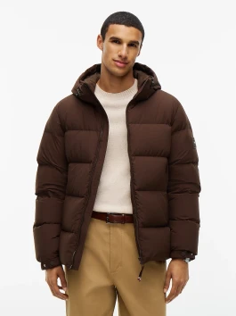 náhled Tommy Hilfiger pánská tmavě hnědá péřová bunda
