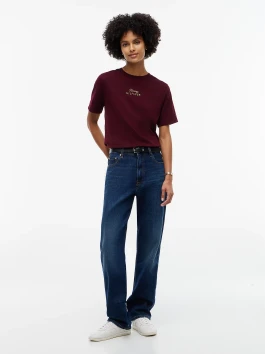 náhled Tommy Hilfiger dámské tmavě vínové tričko