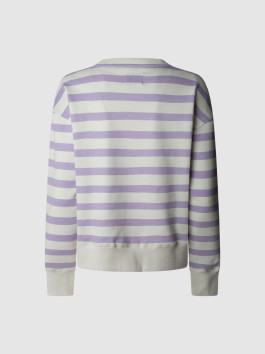 náhled Pepe Jeans dámská bílo fialová pruhovaná mikina