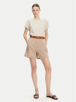 náhled Tommy Hilfiger dámská béžová pruhovaná lněná košile