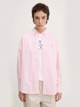 náhled Tommy Jeans dámská růžovo-bílá košile