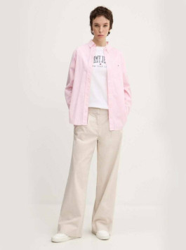 náhled Tommy Jeans dámská růžovo-bílá košile