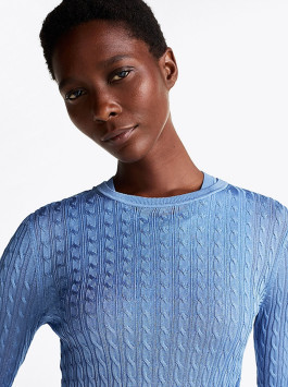 náhled Tommy Hilfiger dámské modré triko s dlouhým rukávem