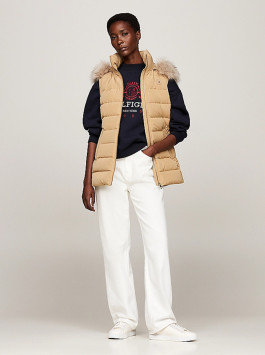 náhled Tommy Hilfiger dámská hnědá péřová vesta