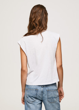 náhled Pepe Jeans dámské bíle triko MORGANA s cvoky