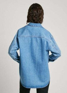 náhled Pepe Jeans dámská denimová košile OVERSHIRT GLITTER