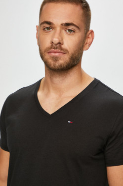 náhled Tommy Jeans pánské černé tričko Jersey