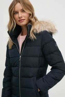 náhled Tommy Hilfiger tmavě modrý péřový kabát