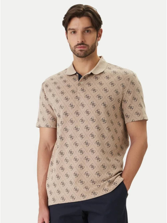 Guess pánské hnědé polo tričko