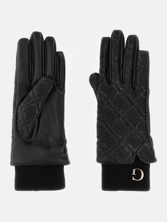 Guess dámské černé koženkové rukavice