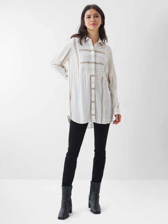 Salsa Jeans dámská krémová pruhovaná košile