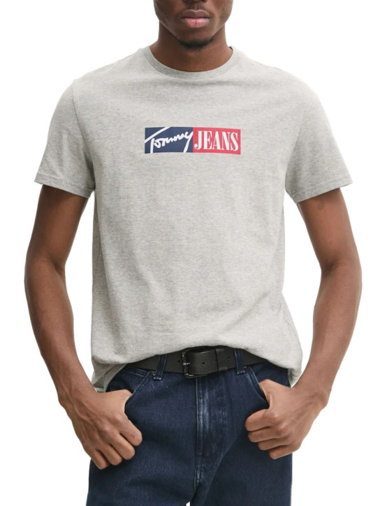 Tommy Jeans pánské šedé tričko